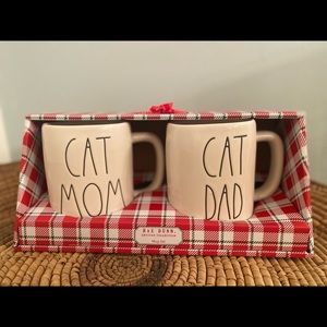 Rae Dunn Holiday "CAT MOM & CAT DAD" Coffee Mug Gift Set